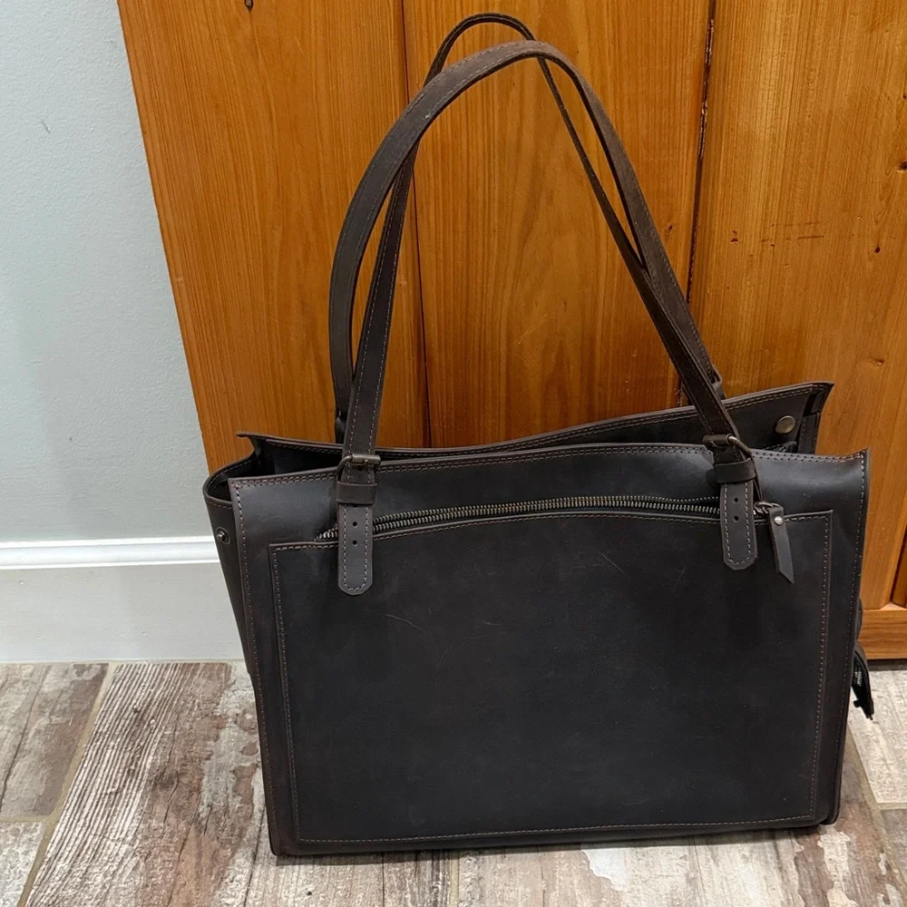 Elegant Brown Leather Pet Purse